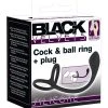 Black Velvets Cock & Ball Ring With Butt Plug -sex toys shop 05329750000 verp