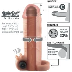 Fantasy X-tensions Vibrating Real Feel 1" Extension -sex toys shop 05407570000 nor c