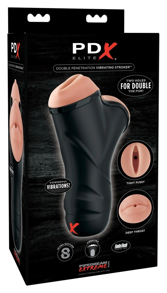 PDX Elite Double Penetration Vibrating Stroker 3 PDX Elite Double Penetration Vibrating Stroker