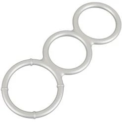 You2Toys Metallic Silicone Triple Cock And Ball Ring -sex toys shop 05562700000 nor b