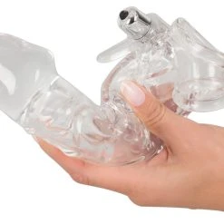 CRYSTAL Penis Sleeve With Extension And Vibration -sex toys shop 05842400000 nor d