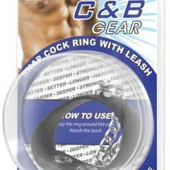 Blue Line C&B GEAR Snap Cock Ring With Leash -sex toys shop 700000256922 2